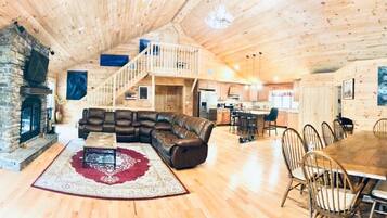 Smart TV, fireplace, stereo, offices