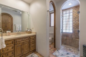 Hair dryer, towels, toilet paper