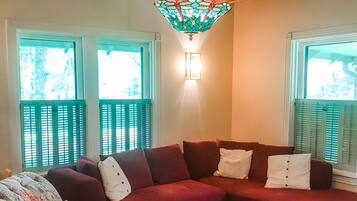 TV, DVD player, books