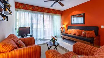 Smart TV, DVD player, books