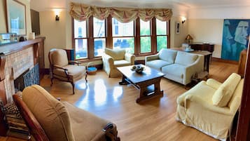 Smart TV, fireplace, video-game console, DVD player