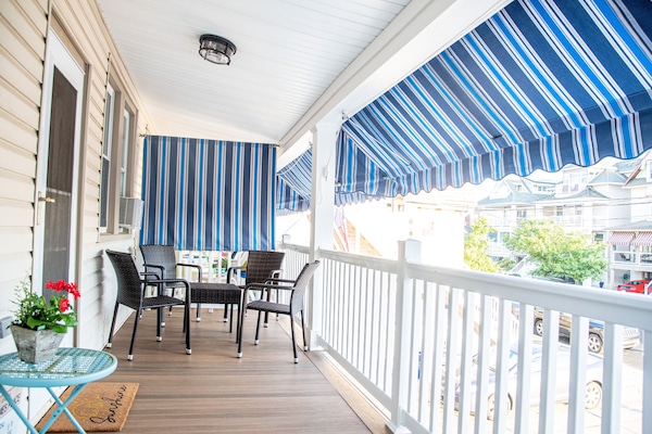 Porch with seating for four