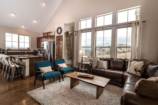 TV, fireplace, video games, DVD player