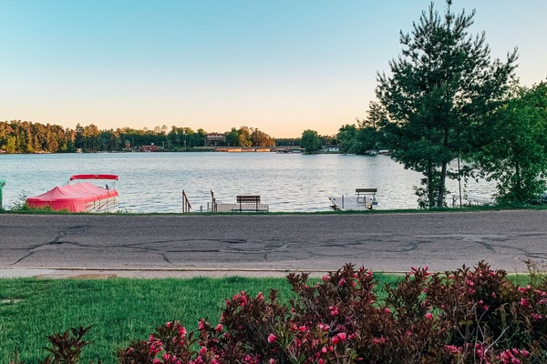 Summer sunset view from house
