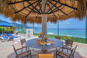 Outdoor dining - Luxury  Villa on the Best Swimming Beach in Puerto Vallarta w/ Full Staff & Pool (Puerto Vallarta)