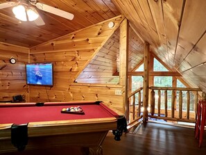 Play pool, video games, board games or just chill in the loft