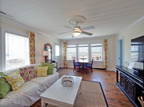 TV, DVD player, books