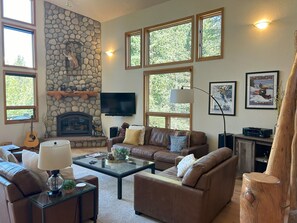 Smart TV, chimenea, videojuegos, reproductor de DVD