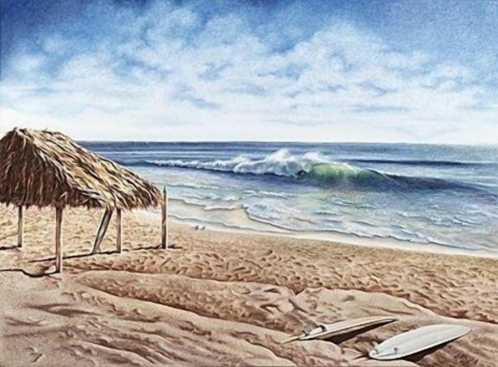 Nær stranden, solsenger og strandhåndklær