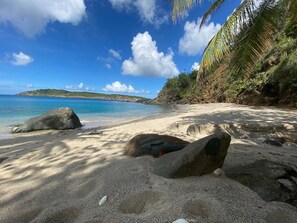 Plage, chaises longues, serviettes de plage