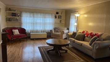 TV connectée, cheminée, livres