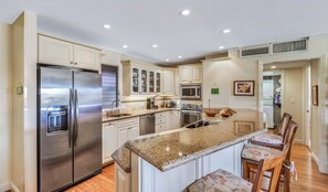 Fridge, microwave, oven, stovetop - WOW- New 2bd/2ba, Largest Lanai w/Ocean & Golf Course Views, Lowest Resort Fee! (Lahaina)