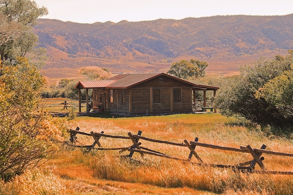 The cabin has great views of Centennial  Ridge and Sheep Mountain. Surrounded...