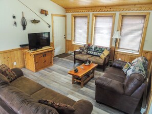 Smart TV, DVD player, books, video library