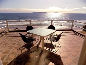 Outdoor dining - Spacious Oceanfront home with private access to the beach in a gated community. (Tijuana)