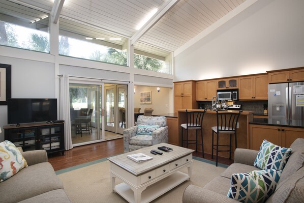 TV, DVD player, books