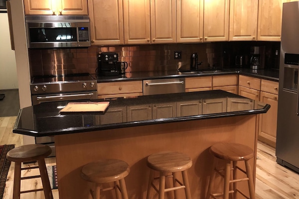 Kitchen with new hardwood floors