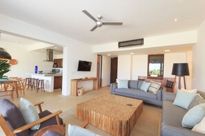 Smart TV, books, stereo