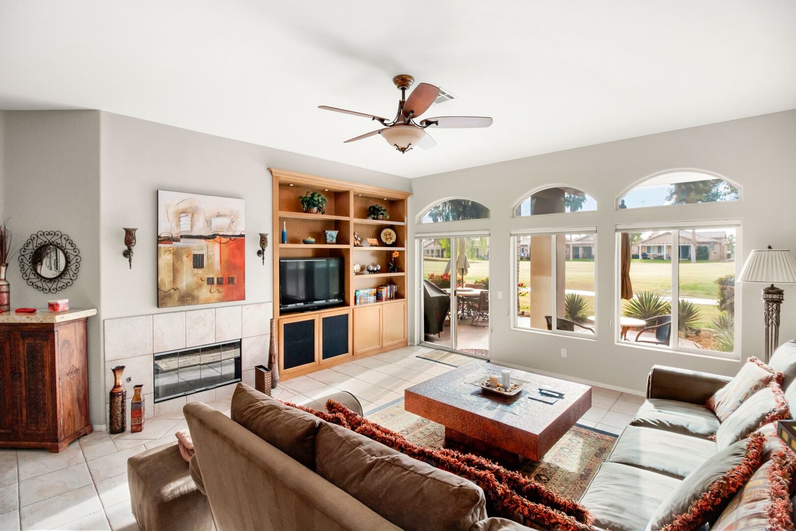 family room with large digital TV and top notch Cable selection. 