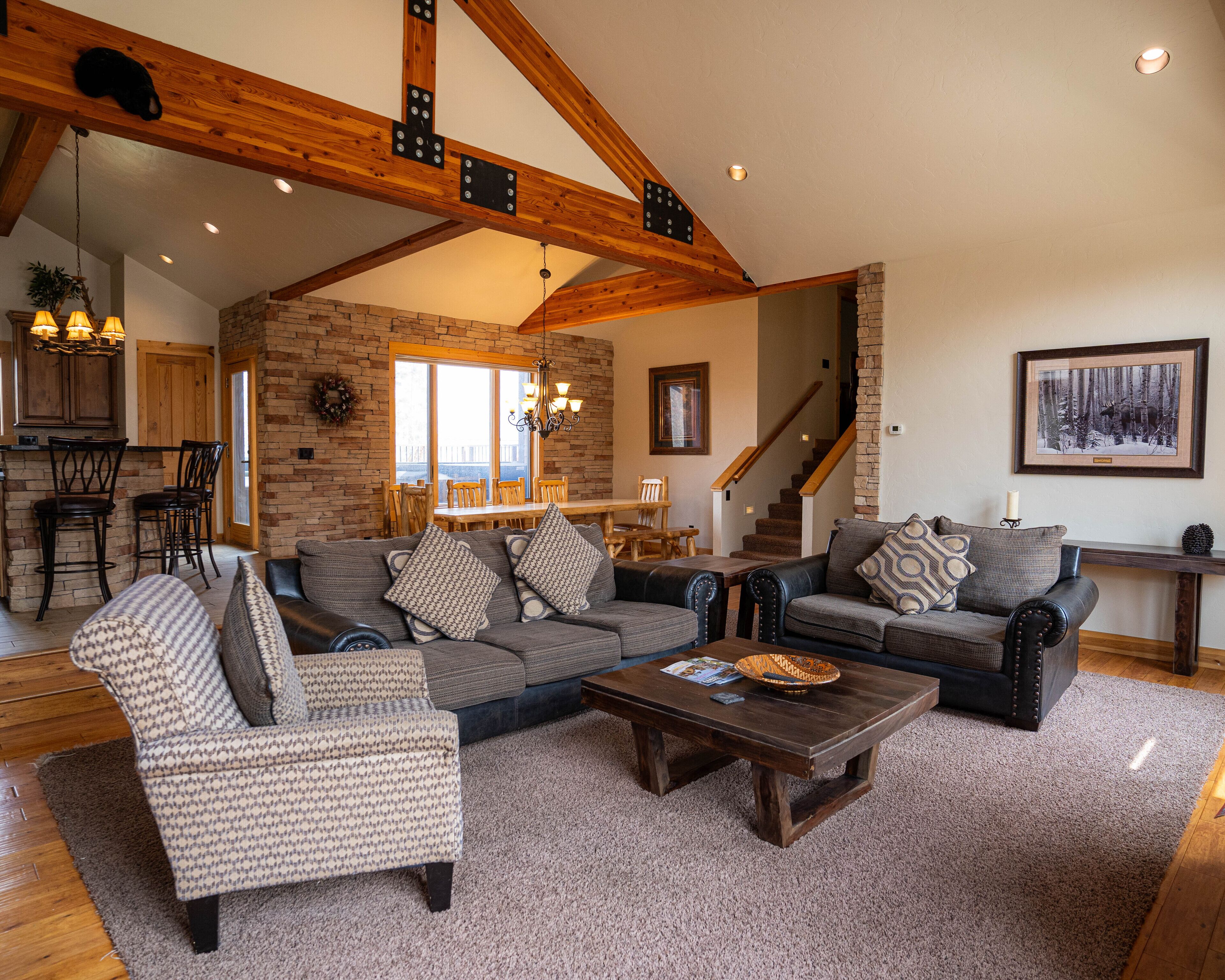 Smart TV, fireplace, DVD player, books