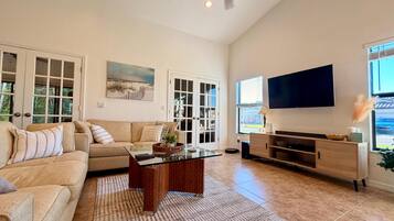 TV, DVD player, table tennis, stereo