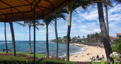 Kauai Oceanfront, Poipu 'Jewel on the Sea', AC, swimmable beaches, Kuhio Shores