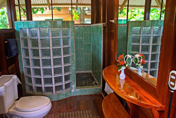 Douche, séchoir à cheveux