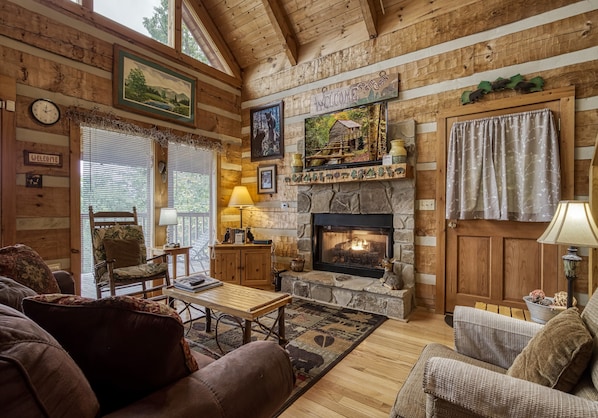 TV, fireplace, video games
