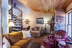 Téléviseur connecté, foyer, lecteur de DVD, livres