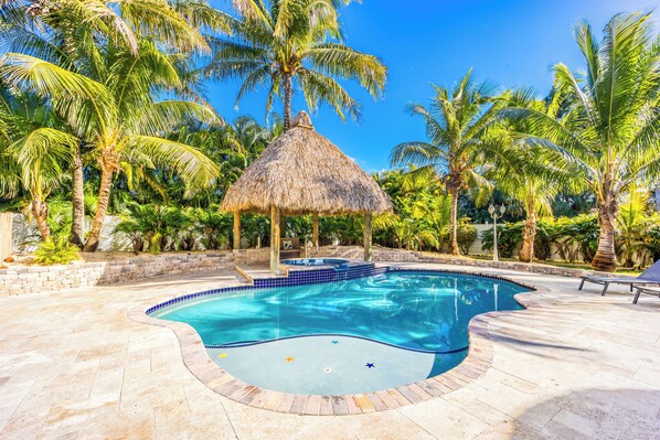 Outdoor pool, a heated pool