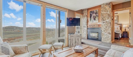 Smart TV, fireplace, DVD player, video library