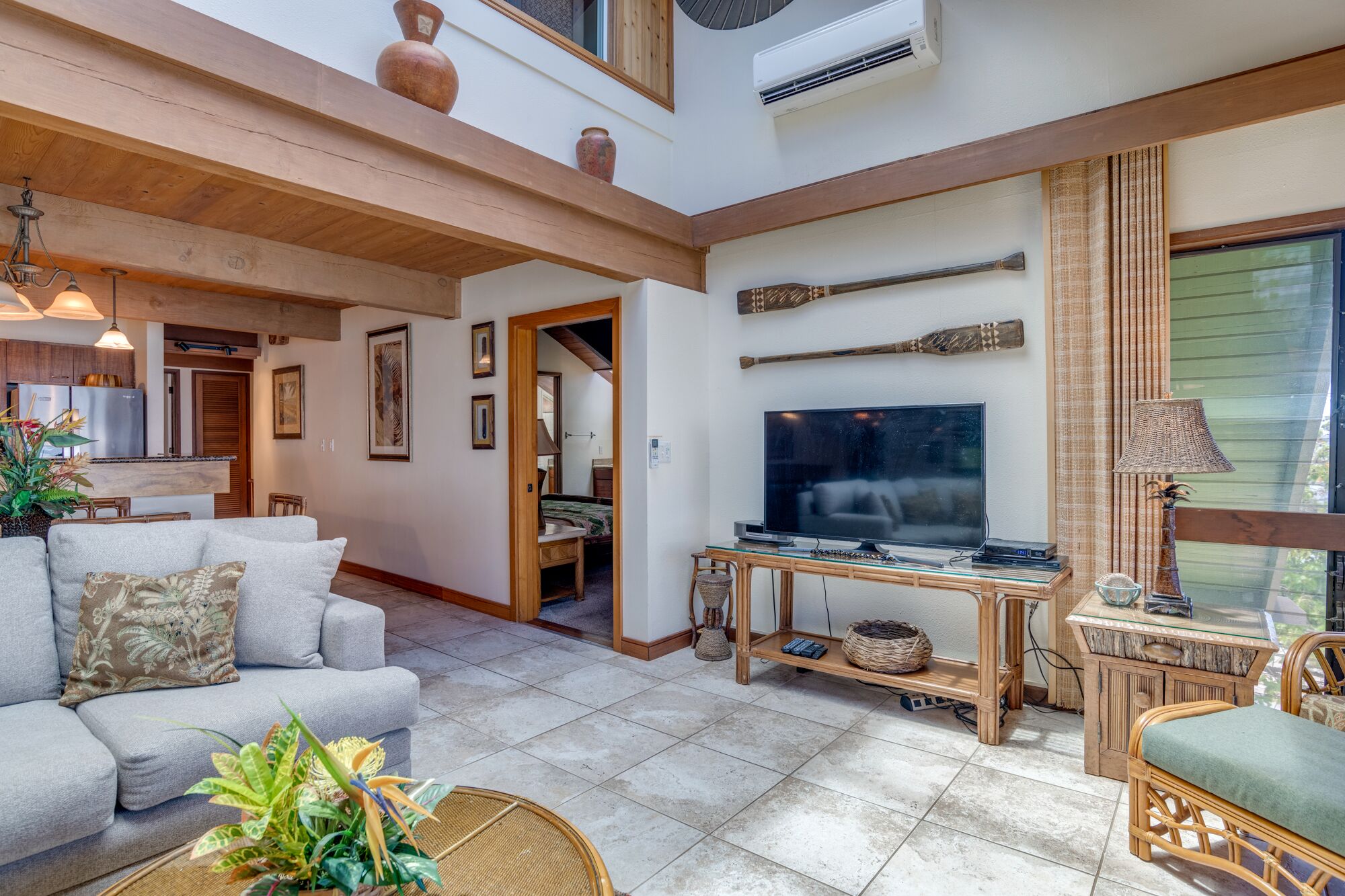 TV, DVD player, stereo