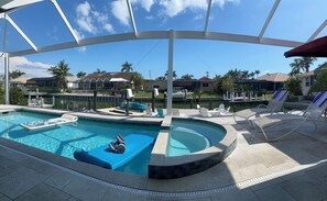 Outdoor pool, a heated pool