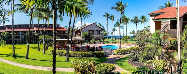 Property grounds - Sunny South Maui Escape!: Relaxing Ocean-View 2BR/2BA Condo, Steps to the Beach! (Kihei)