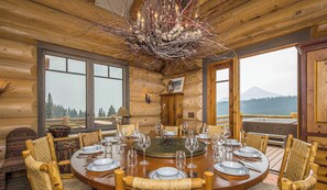 Dining - Gorgeous Home! Private Hot Tub, Stunning Views, & Backcountry Ski Access! (Big Sky)