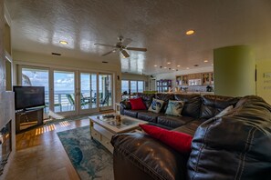 Smart TV, DVD player, books, music library