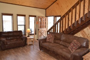 Smart TV, fireplace, DVD player