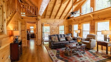 Télévision, cheminée, lecteur de DVD, chaßne hi-fi