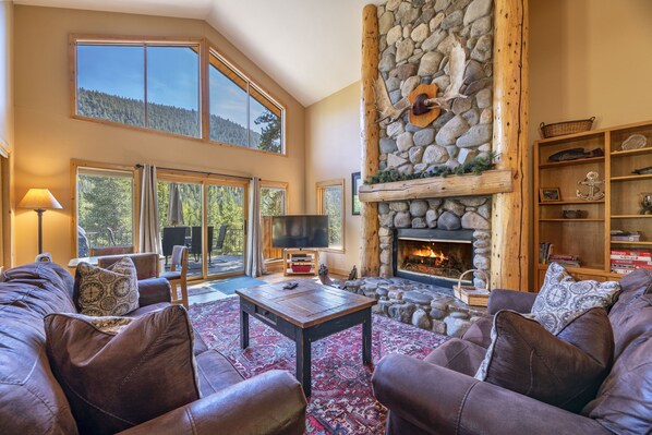 TV, fireplace, DVD player, stereo