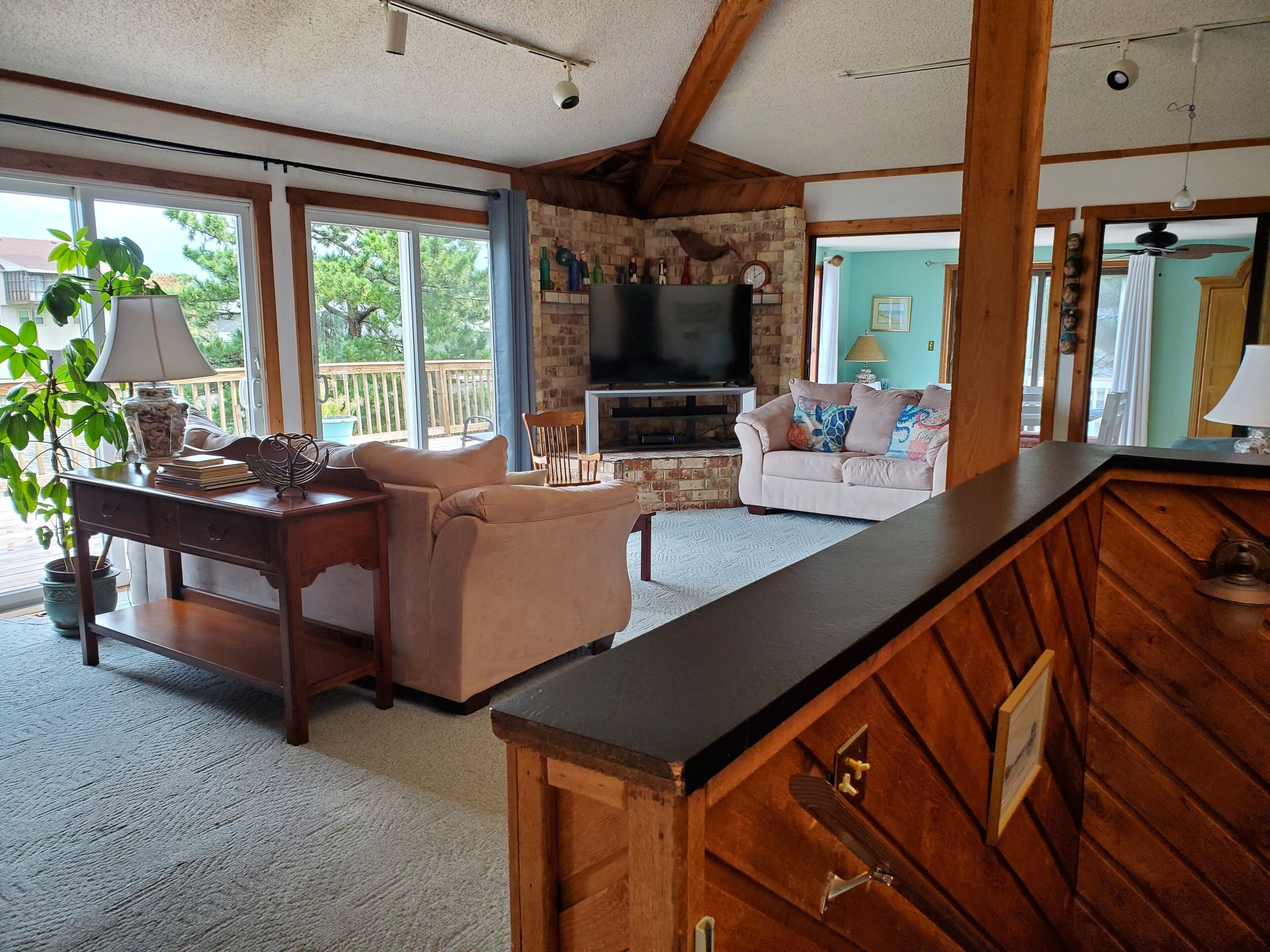 Smart TV, DVD player, books, video library