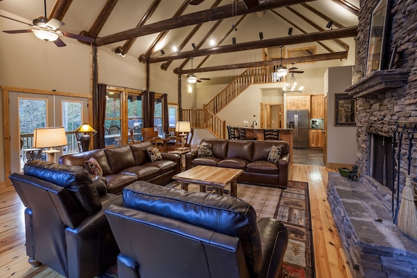 Smart TV, fireplace, DVD player, foosball
