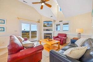 TV, DVD player - Soundside Dog Friendly w/ Private Pool, Hot Tub, Elevator, Game and Media Rooms (Avon)