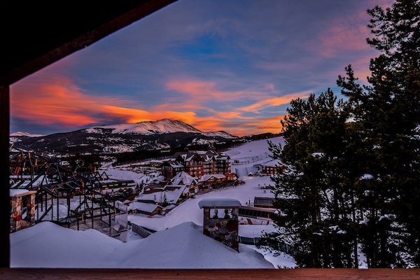 view of sunset from deck