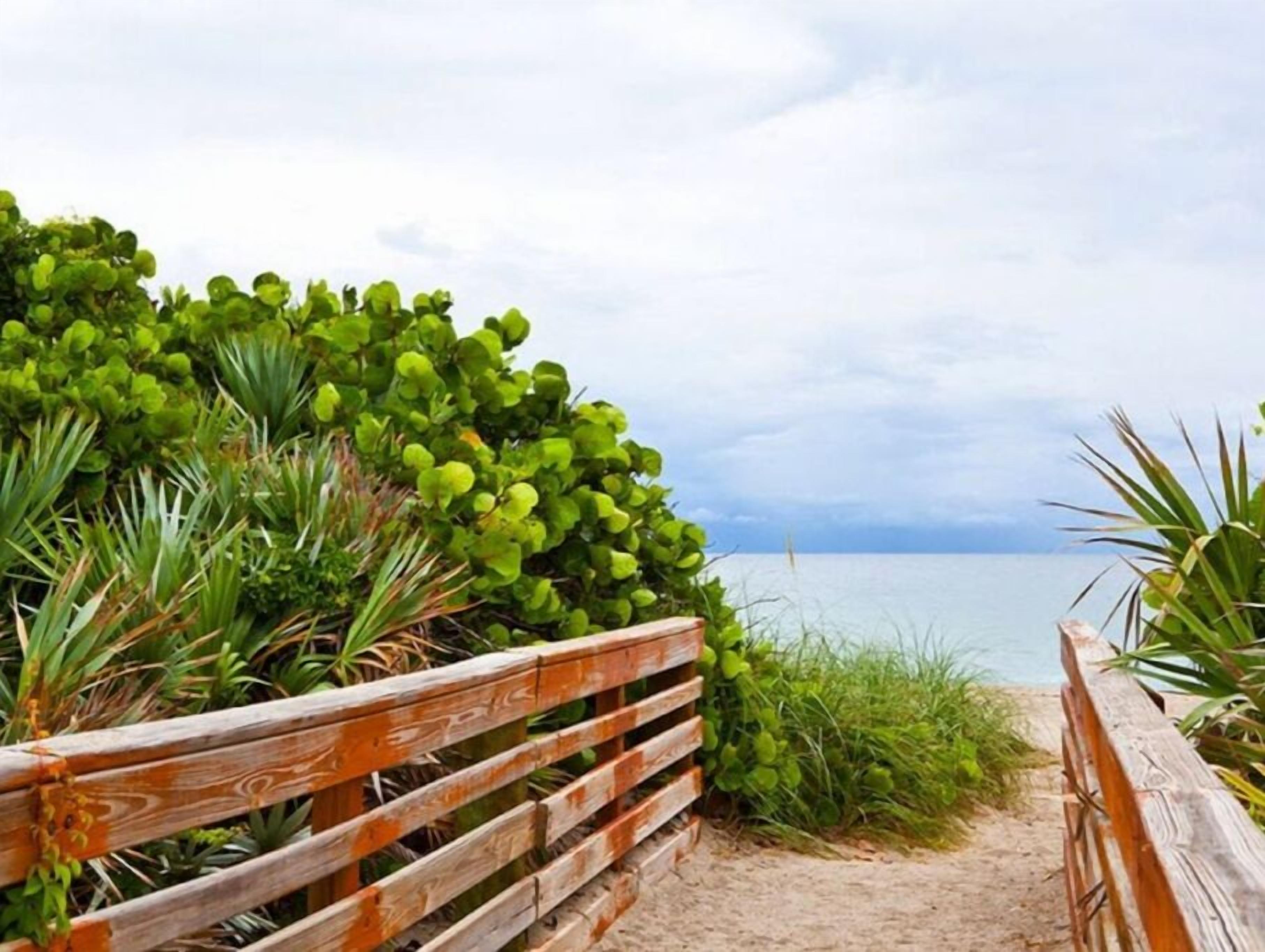On the beach, sun-loungers, beach towels