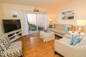 Smart TV, DVD player, books, video library