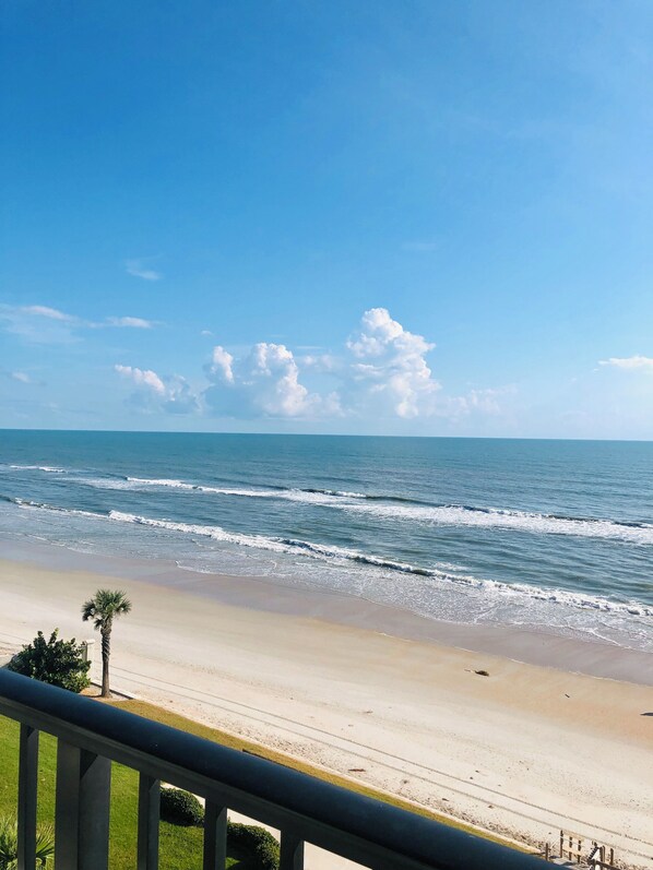 On the beach, sun-loungers, beach towels