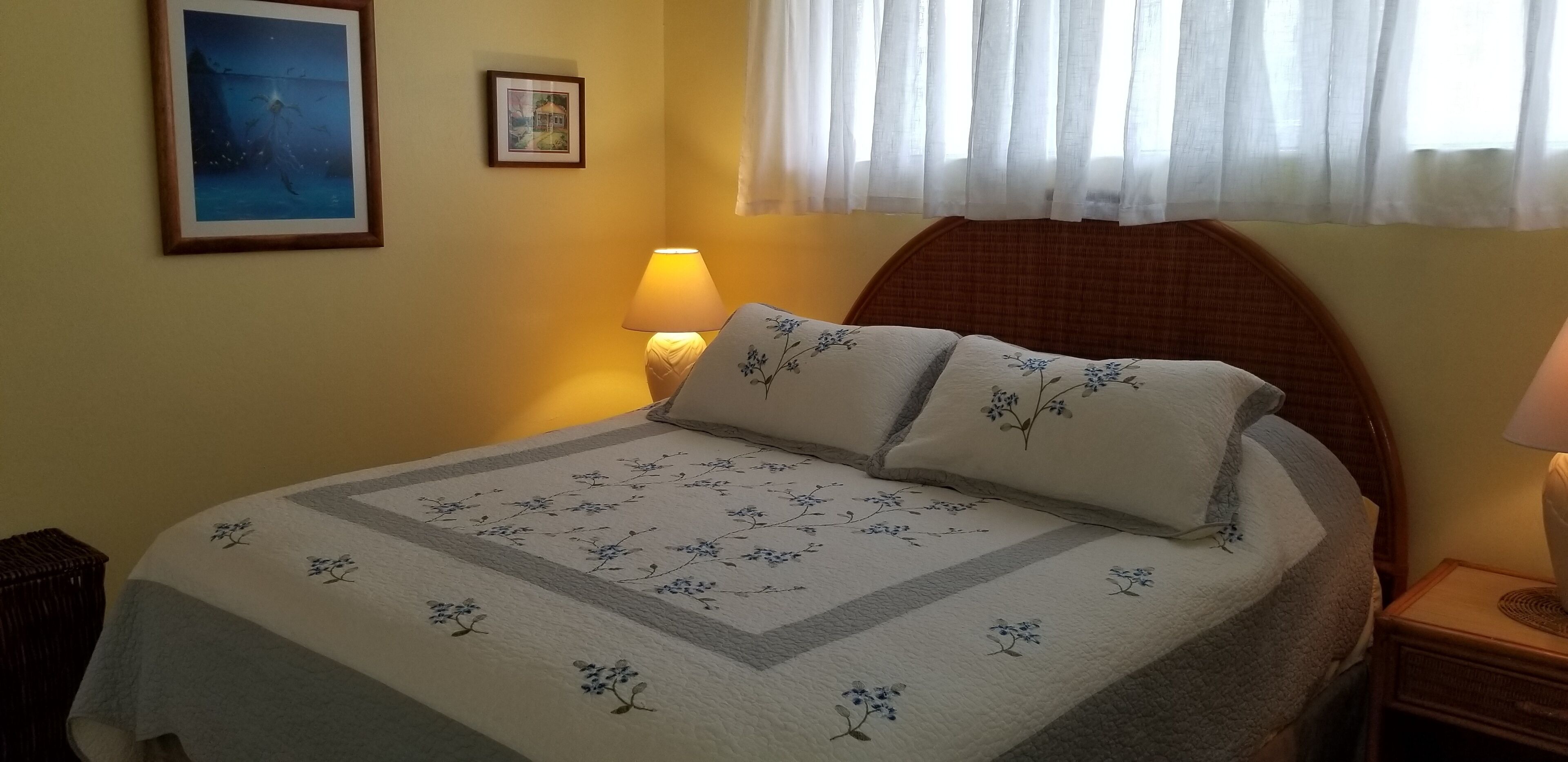 1 bedroom, desk, iron/ironing board, travel crib