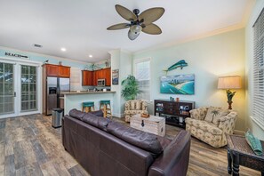 Smart TV, DVD player, books, music library
