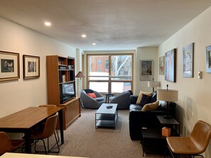 Smart TV, DVD player, books, stereo