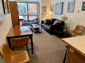 Smart TV, DVD player, books, stereo